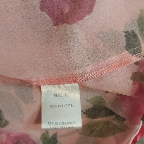 Fashion Nova Pink Floral Ruffle Blouse - Picture 3 of 7